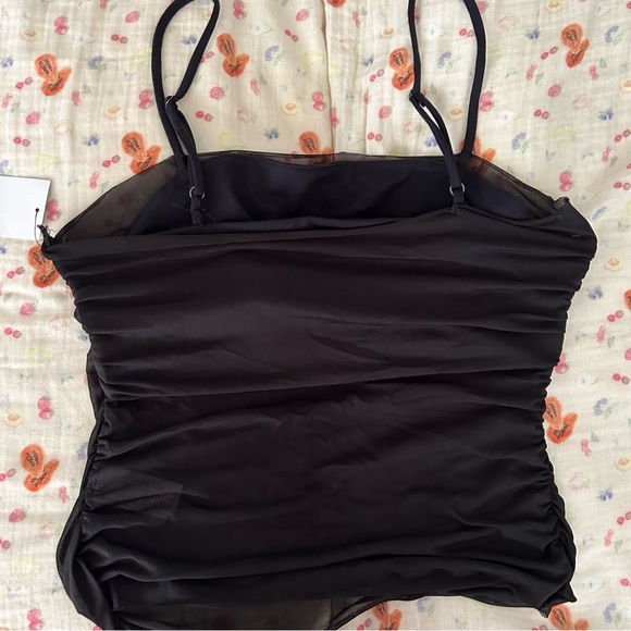Nordstrom Open Edit Ruched Mesh Cami - Picture 3 of 4